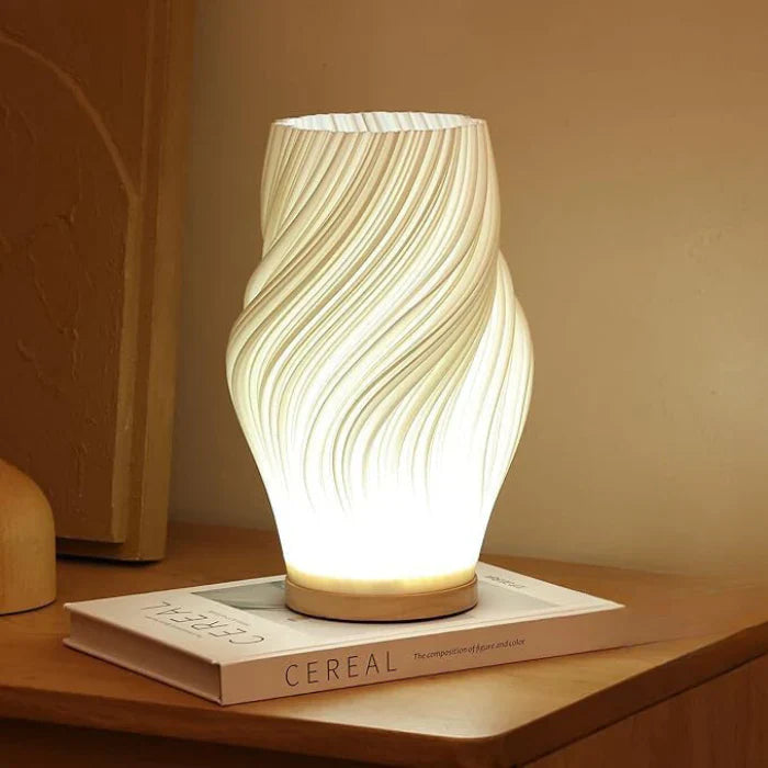 Designerska lampa stołowa LED o spiralnym kształcie