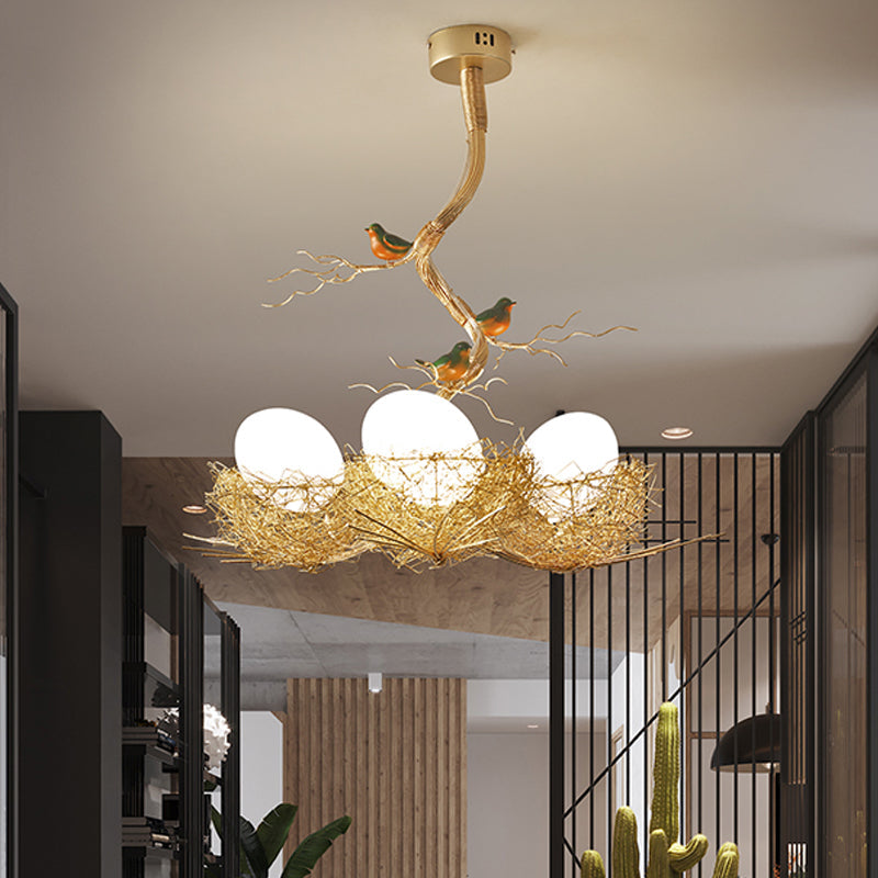Żyrandol Art Deco Z Motywem Ptaka Dekoracyjna