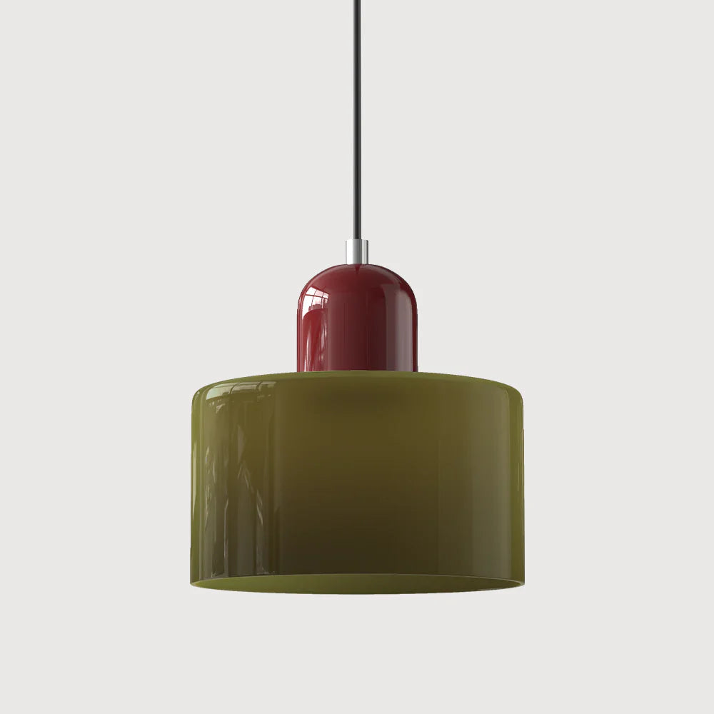 Nowoczesna lampa wisząca z kolorowego szkła w stylu Bauhaus