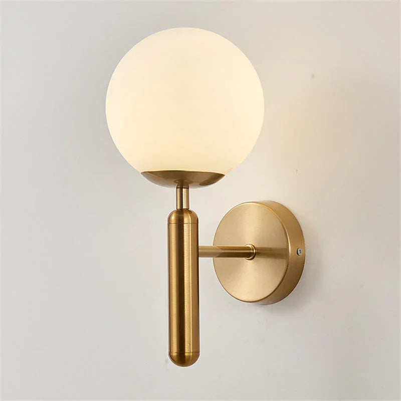 Elegancki Kinkiet Ścienny Lampa z Kloszem w Kształcie Kuli