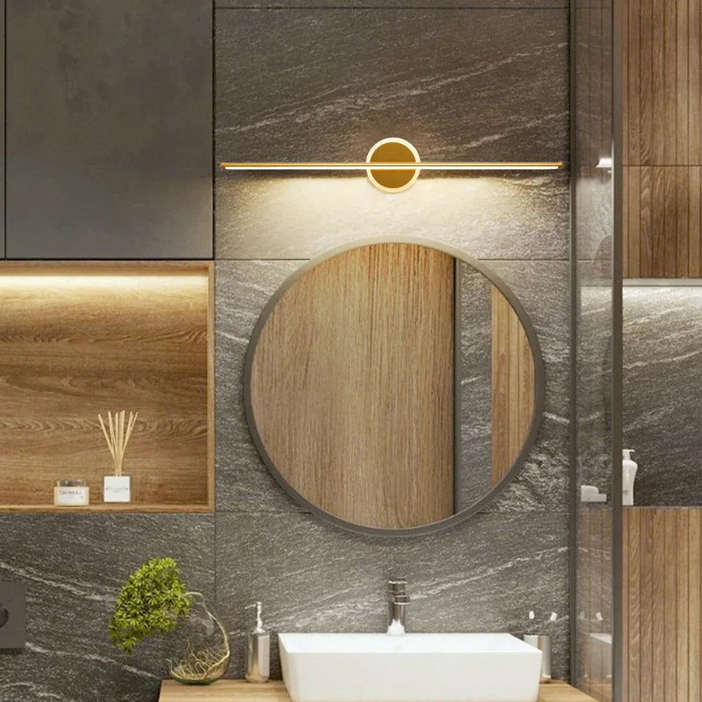 Nowoczesna Lampa Ścienna LED w Kształcie Linii z Okrągłym Elementem – Designerskie Oświetlenie