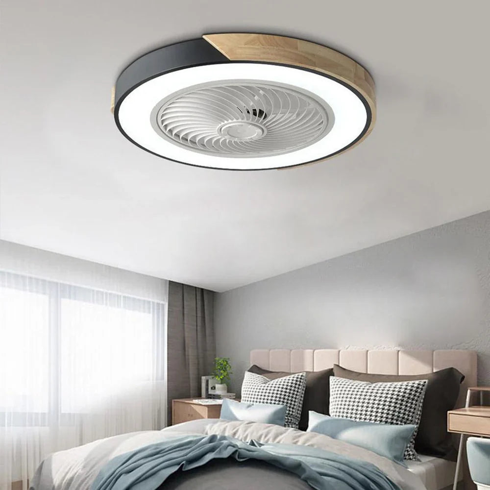 Nowoczesna lampa sufitowa LED z wbudowanym cichym wentylatorem i pilotem – 2 w 1 oświetlenie i chłodzenie