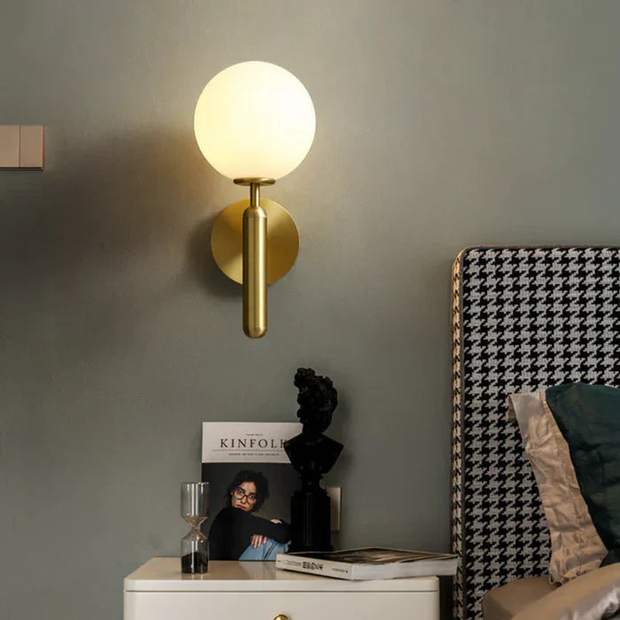 Elegancki Kinkiet Ścienny Lampa z Kloszem w Kształcie Kuli