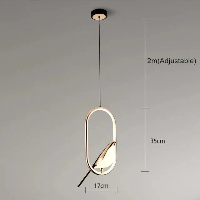 Luksusowa Lampa Wisząca ze złotym Ptakiem