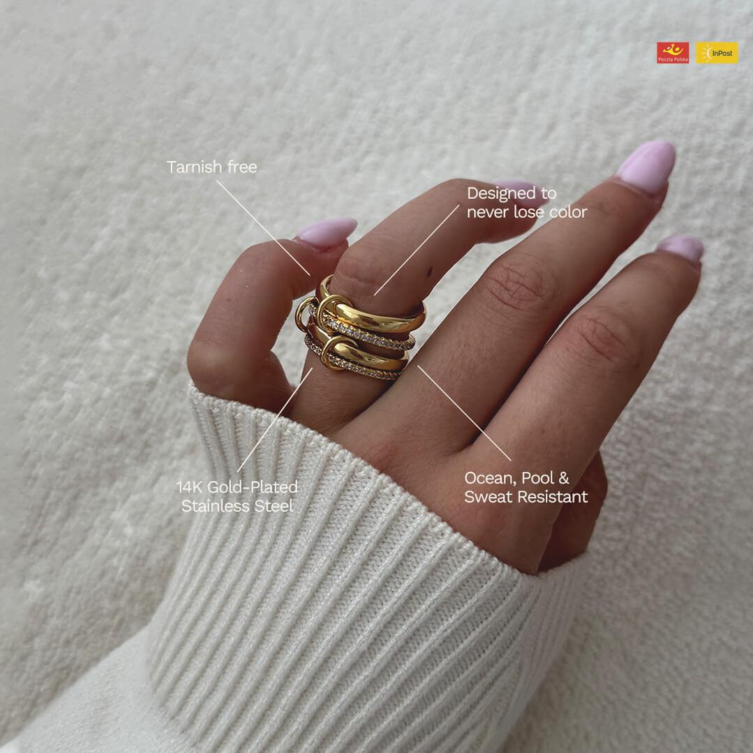 Pierścionek z błyszczącymi kryształkami Paloma